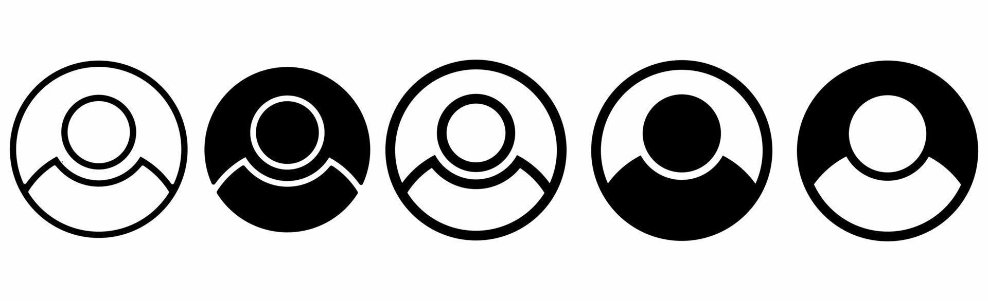 conjunto de iconos de usuario aislado sobre fondo blanco vector