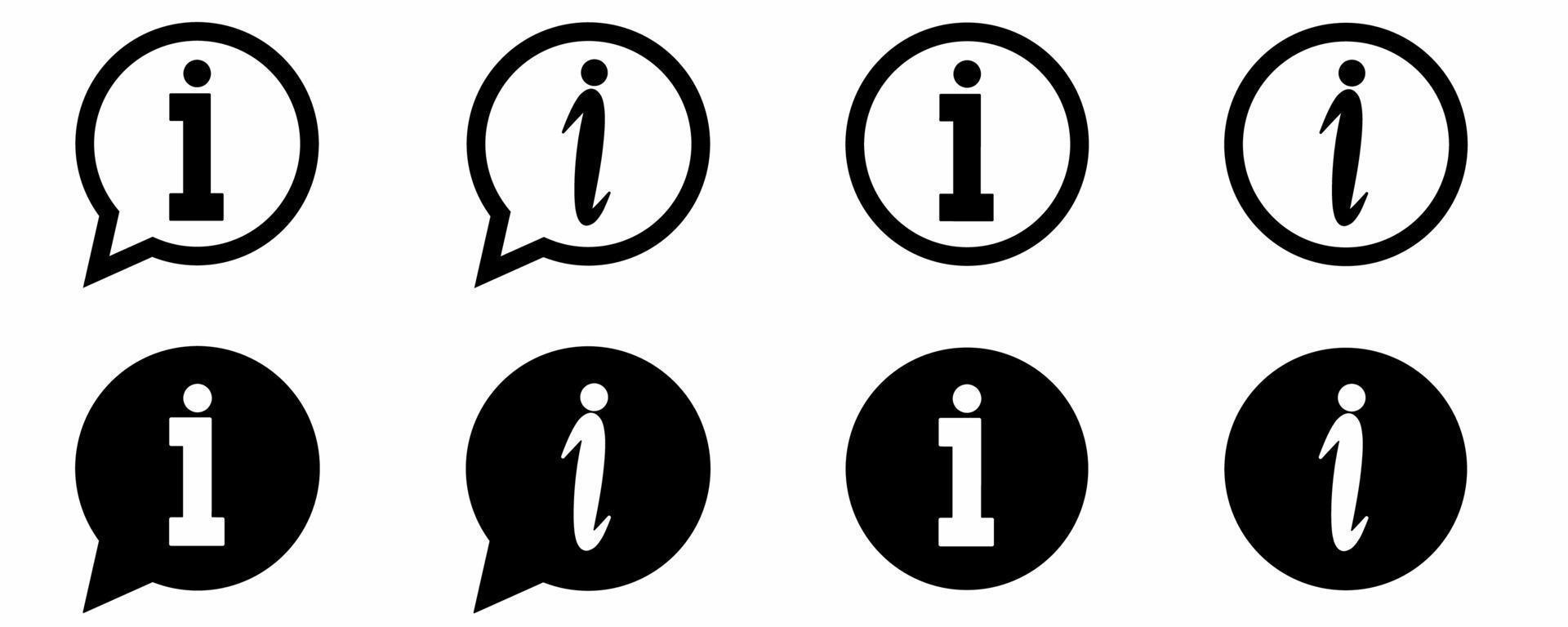 info icon set isolated on white background vector