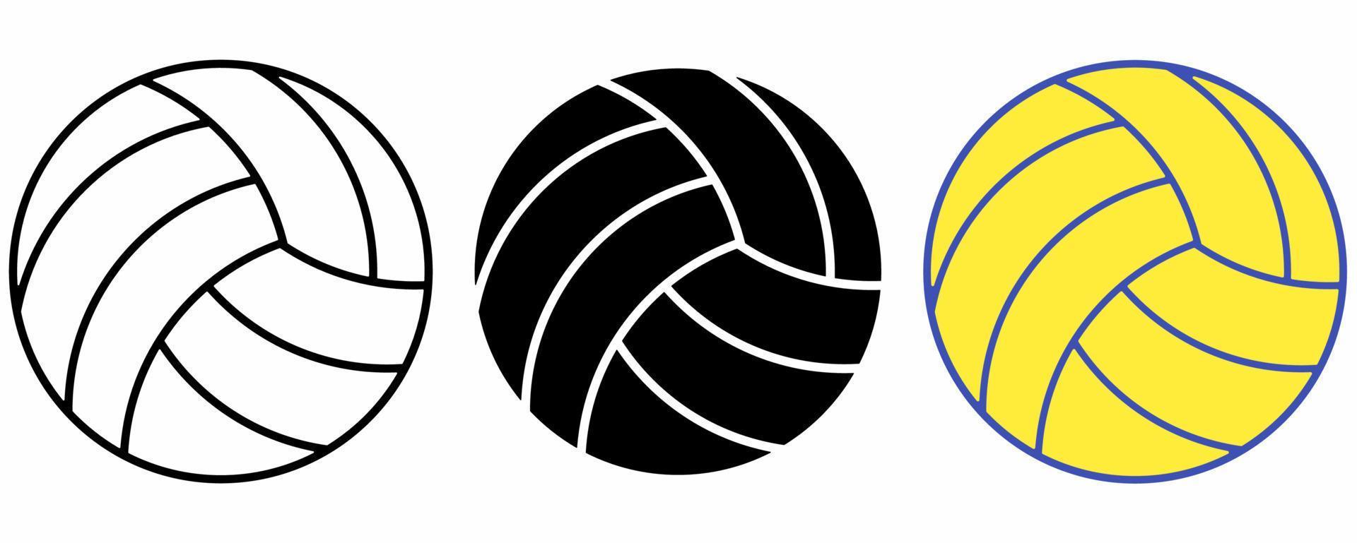 conjunto de iconos de voleibol aislado sobre fondo blanco vector