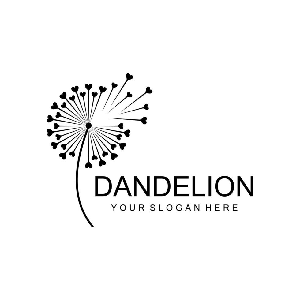 dandelion flower logo vector