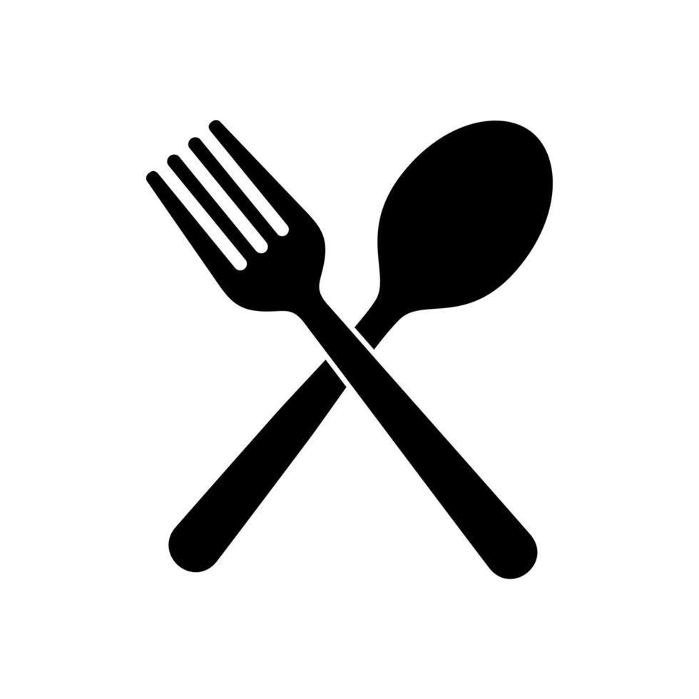 cuchara tenedor icono vector