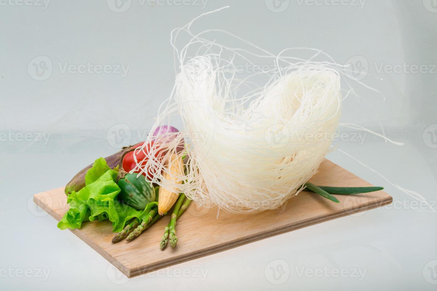 Raw rice noodles photo