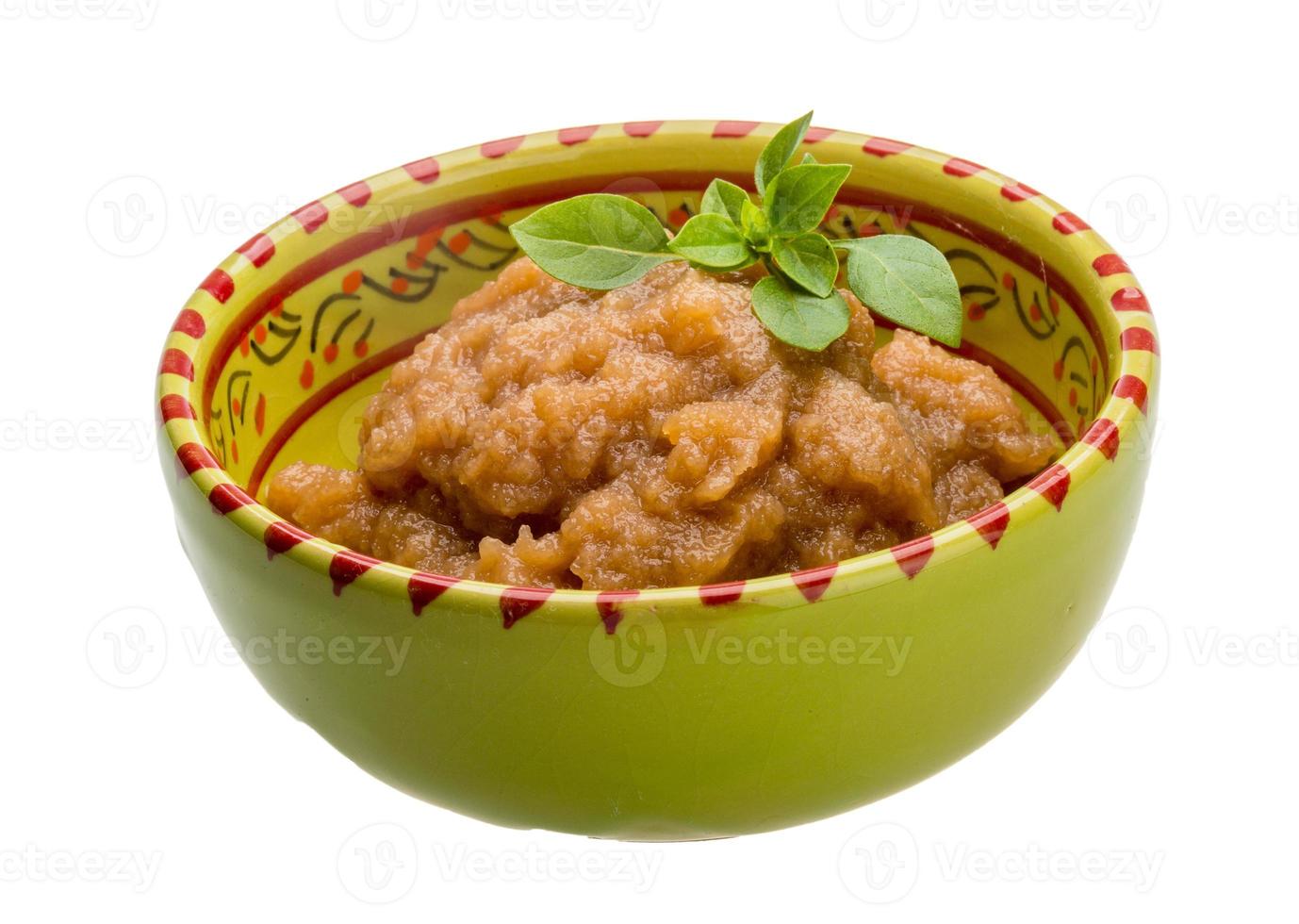 Pollock roe in a bowl on white background photo