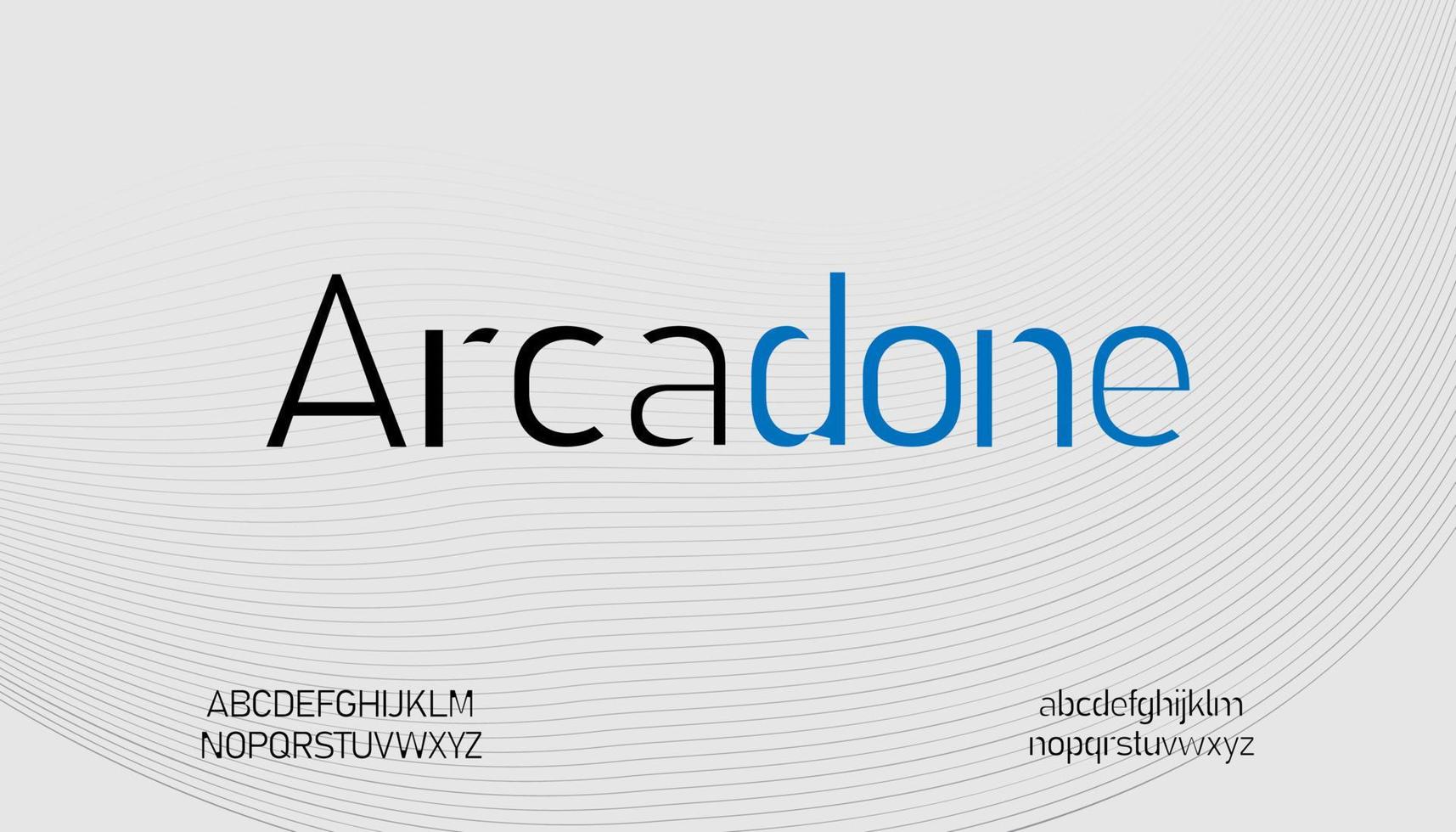 arcadone, fuente de vector de alfabeto sans serif moderna y gratuita.