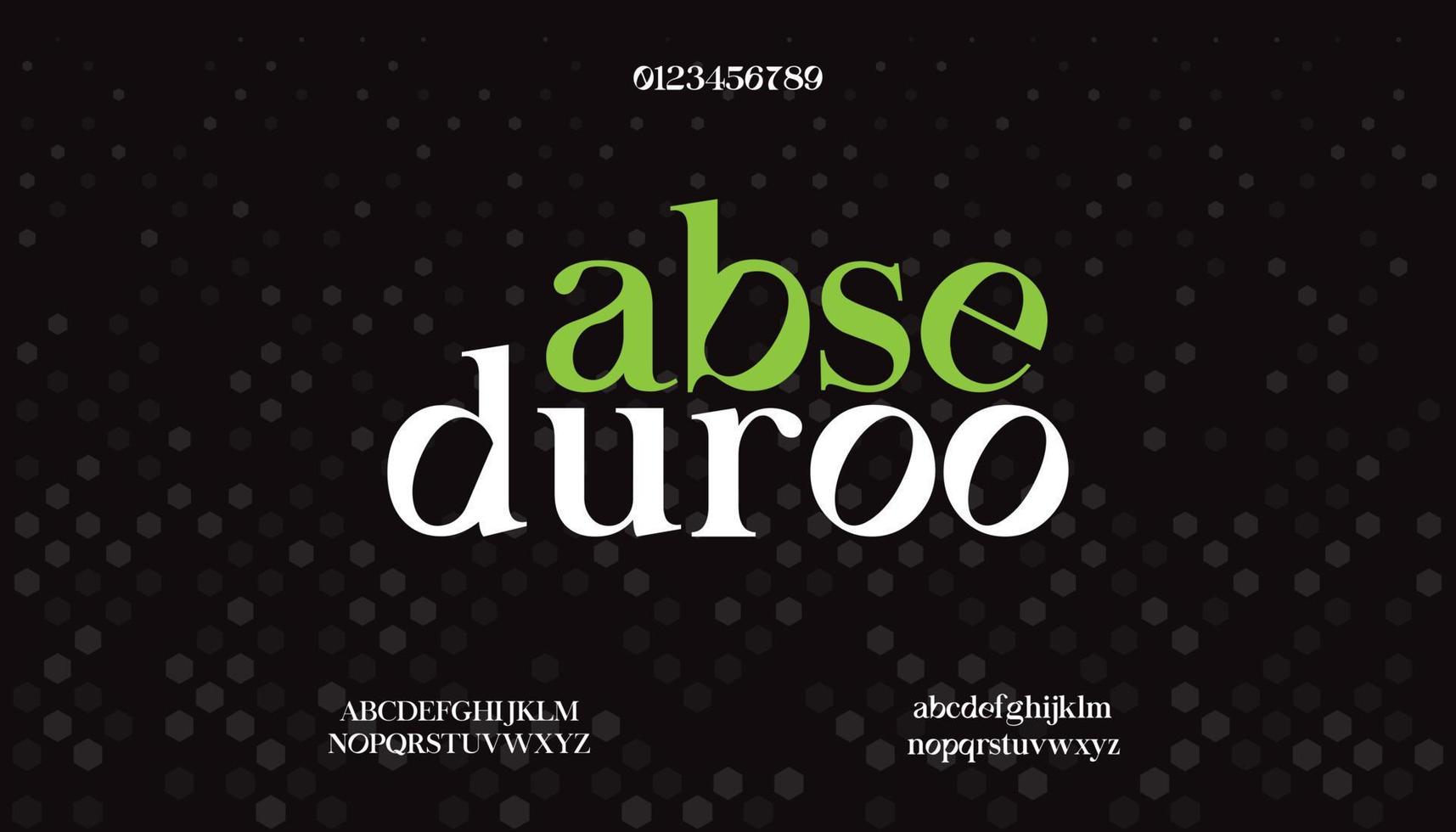 abseduroo, serif vintage typeface design alphabet vector font.