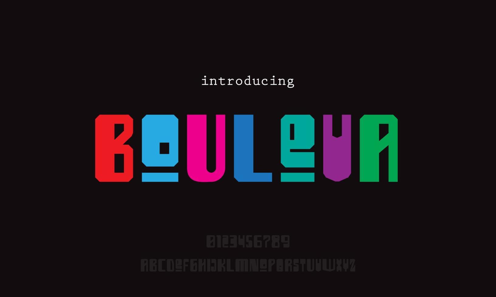 Bouleva vintage bold typeface font letter alphabet vector for poster or movie project