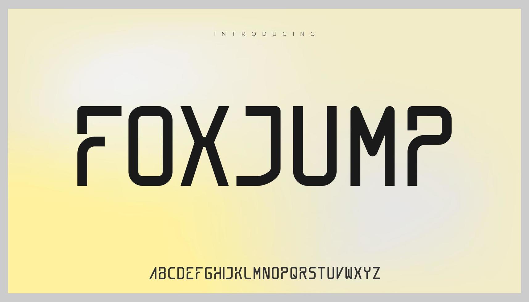 Foxjump, clean modern strong and bold  typeface uppercase alphabet. vector font.