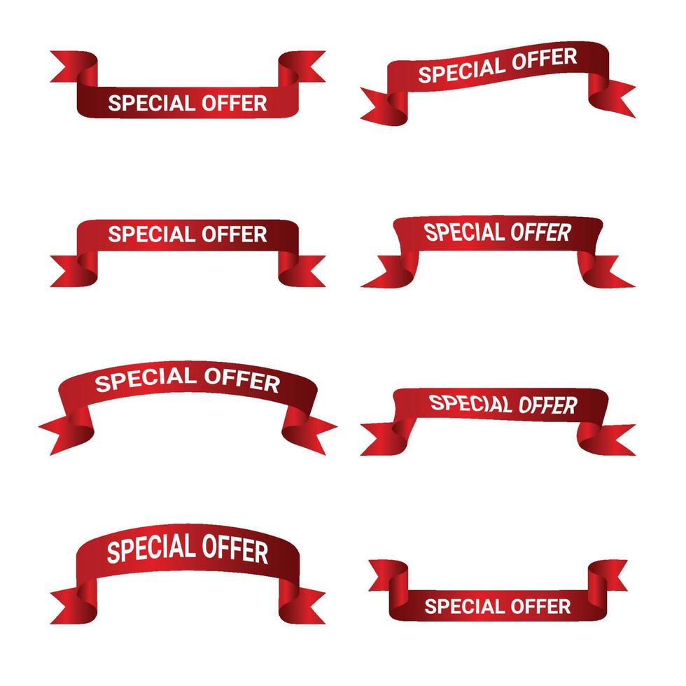 Red Ribbon Banner Vector Design