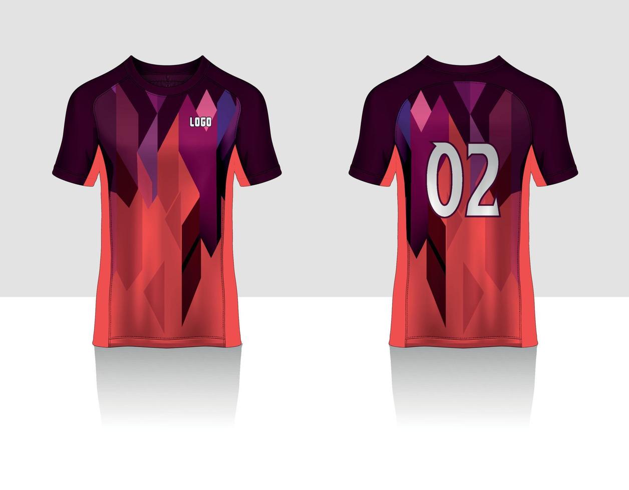 camiseta deportiva y plantilla de camiseta maqueta de vector de diseño de camiseta deportiva