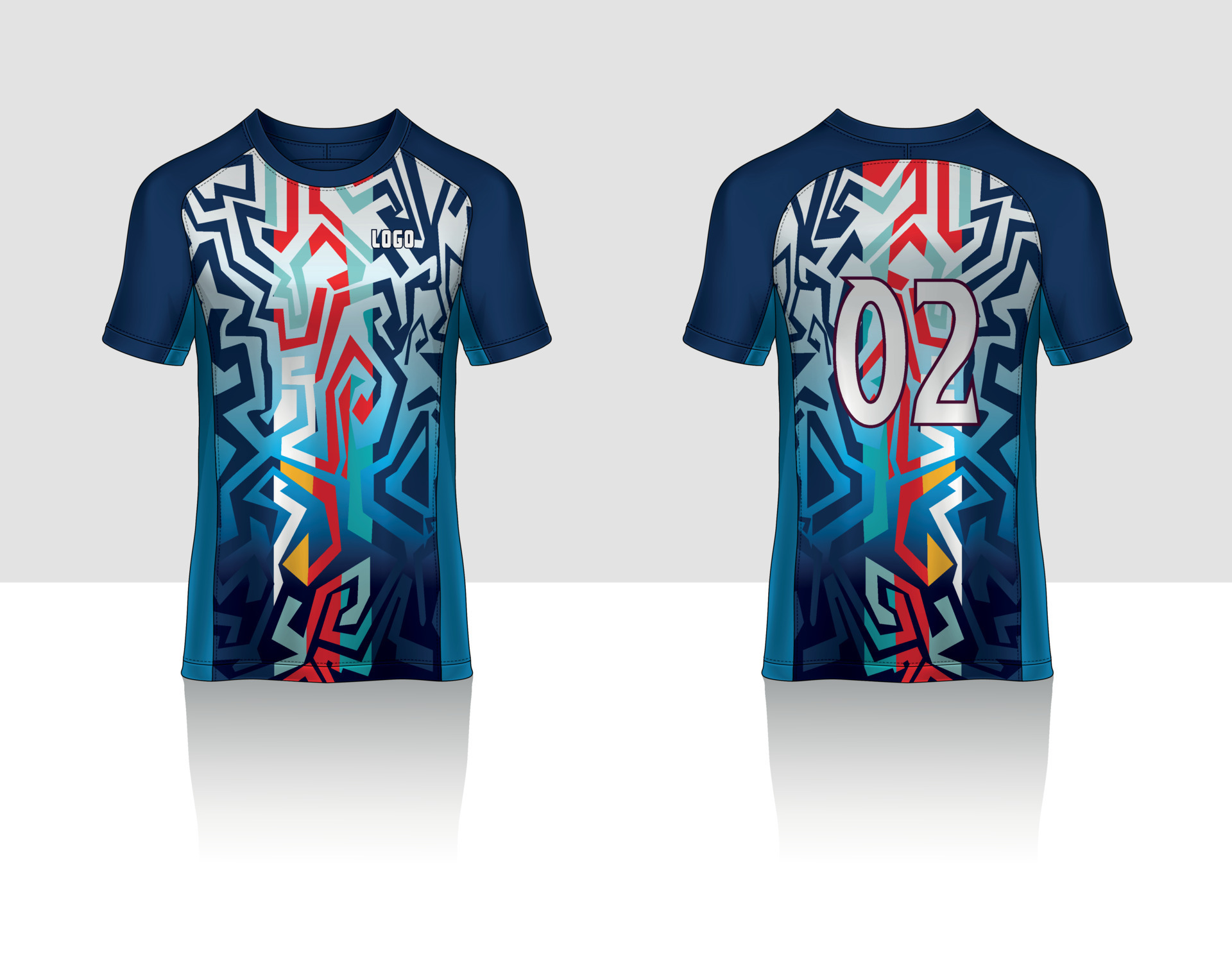 Sports jersey and tshirt template sports jersey design vector mockup