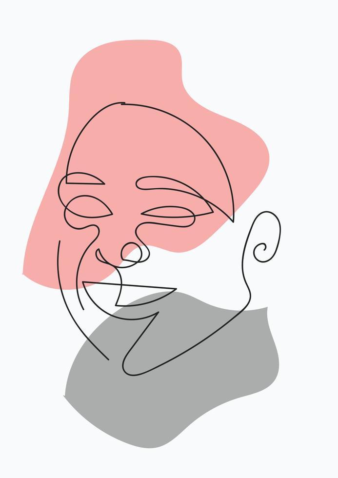 Minimalist one-line woman vector people icon. For postcard, poster, brochure, cover design, web, social media story design