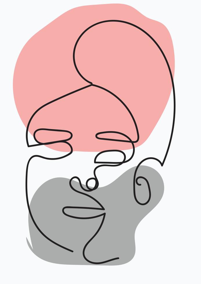 Women Silhouettes Line Art,Hand drawn abstract feminine print vector