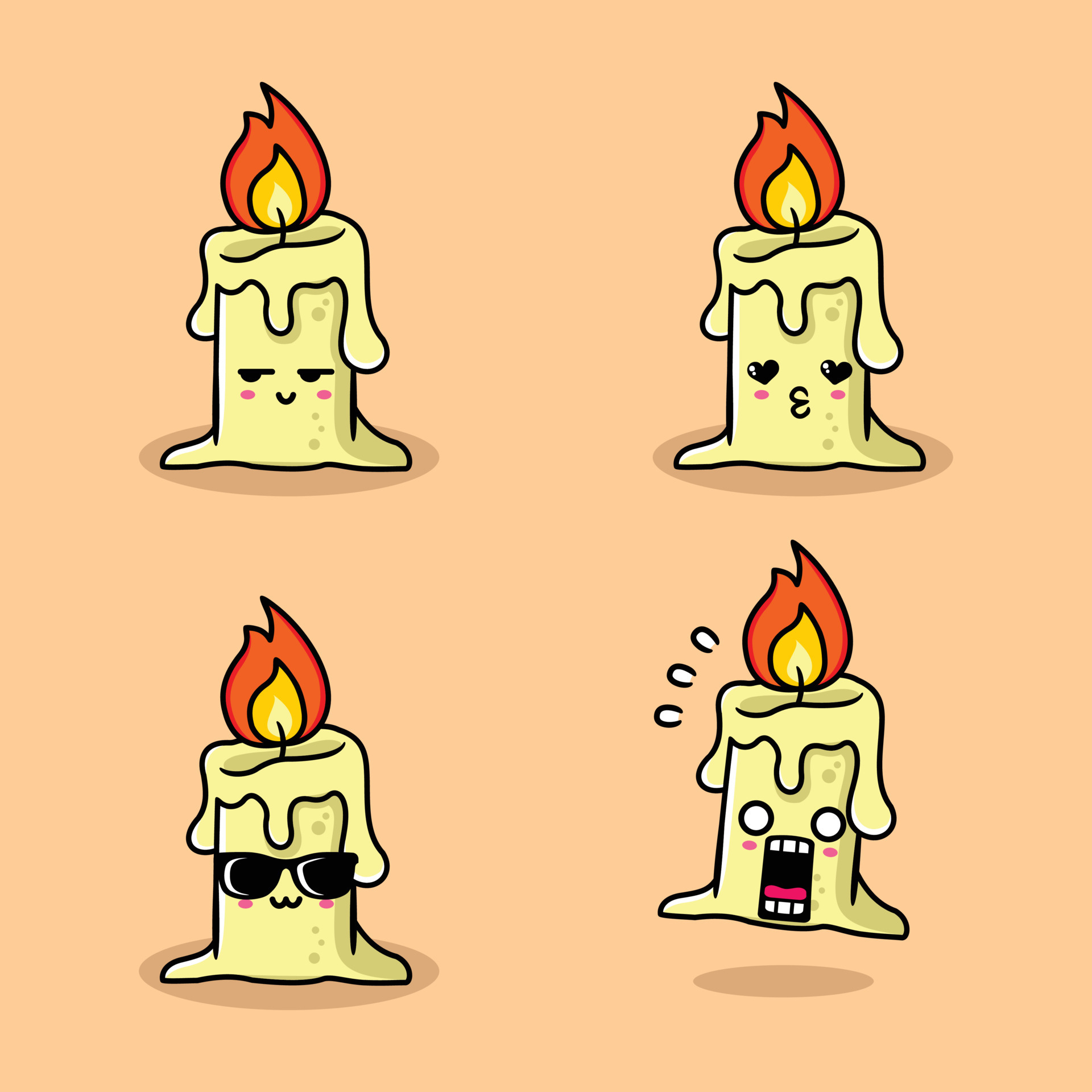 vector illustration of cute cartoon candle character 10915386 Vector