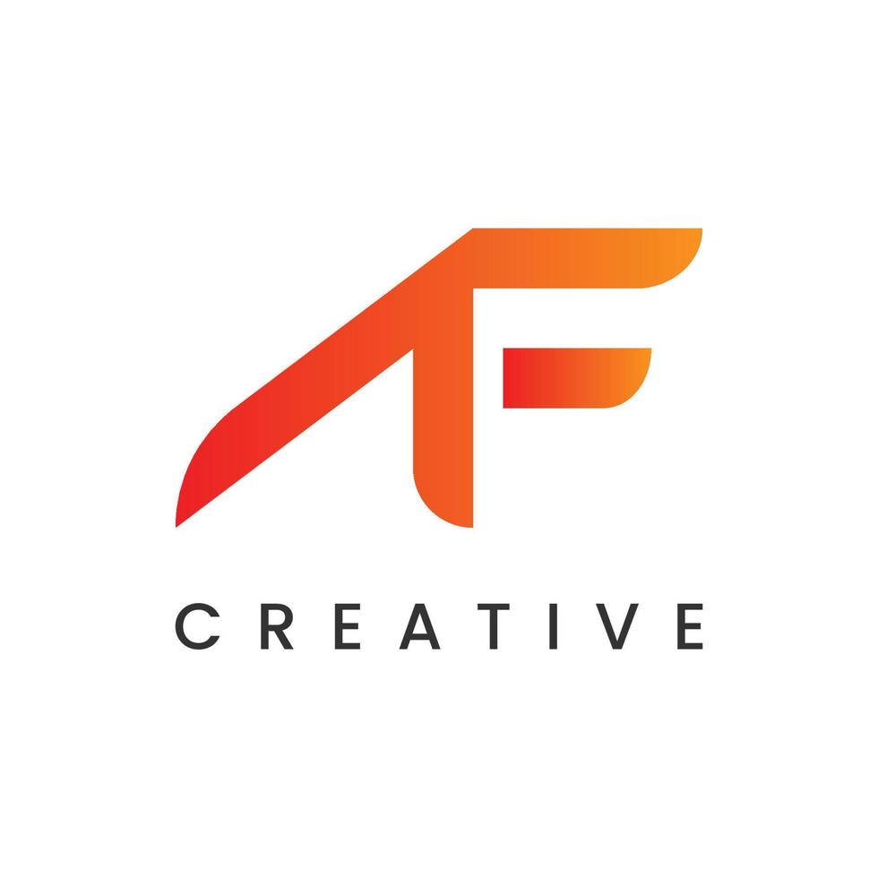 diseño de logotipo de letra a y f inicial creativa degradada moderna vector