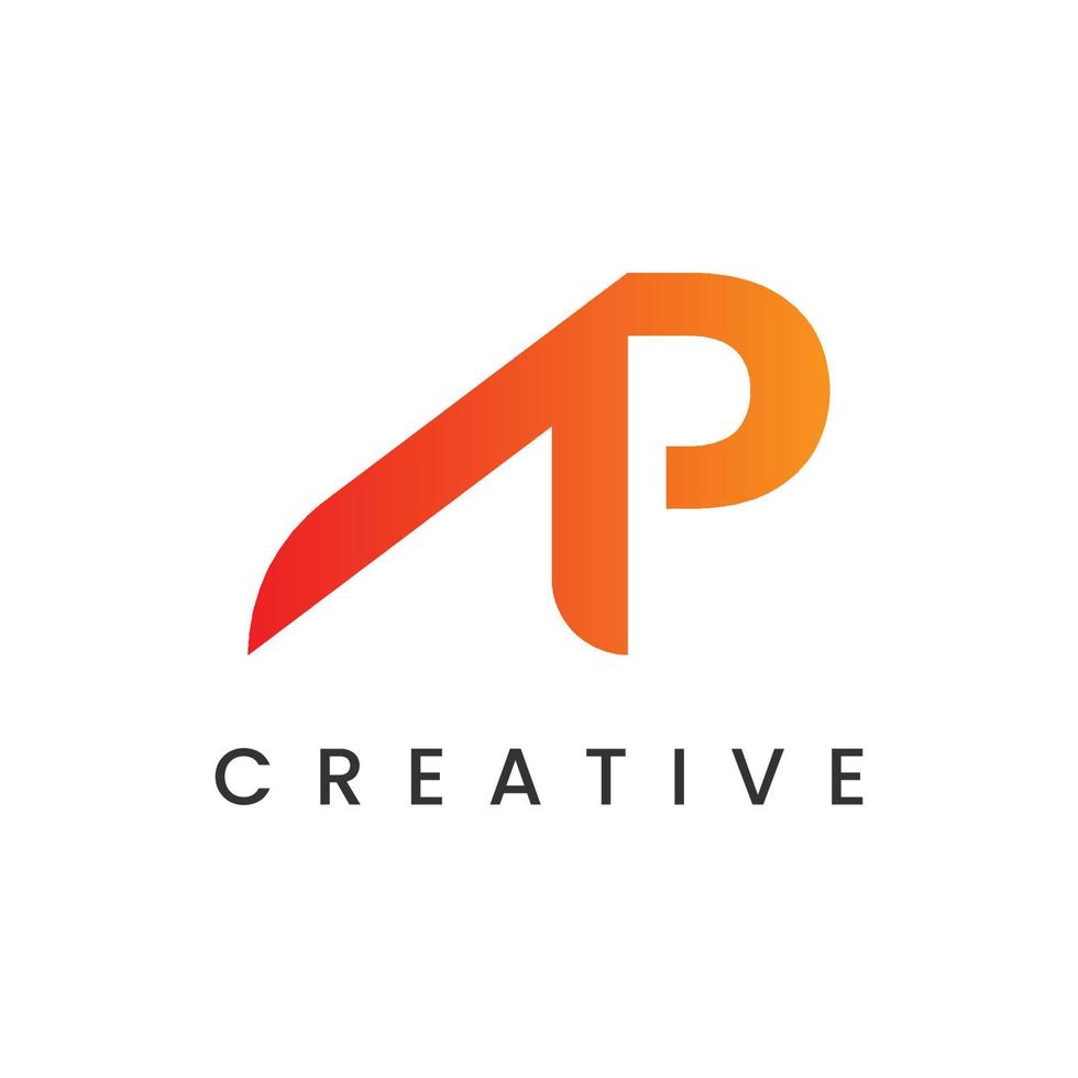 Modern gradient creative initial letter a and p logo design vector