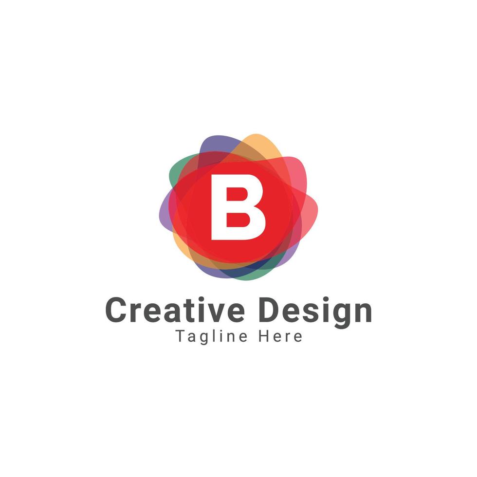 Modern b letter circle logo design template vector