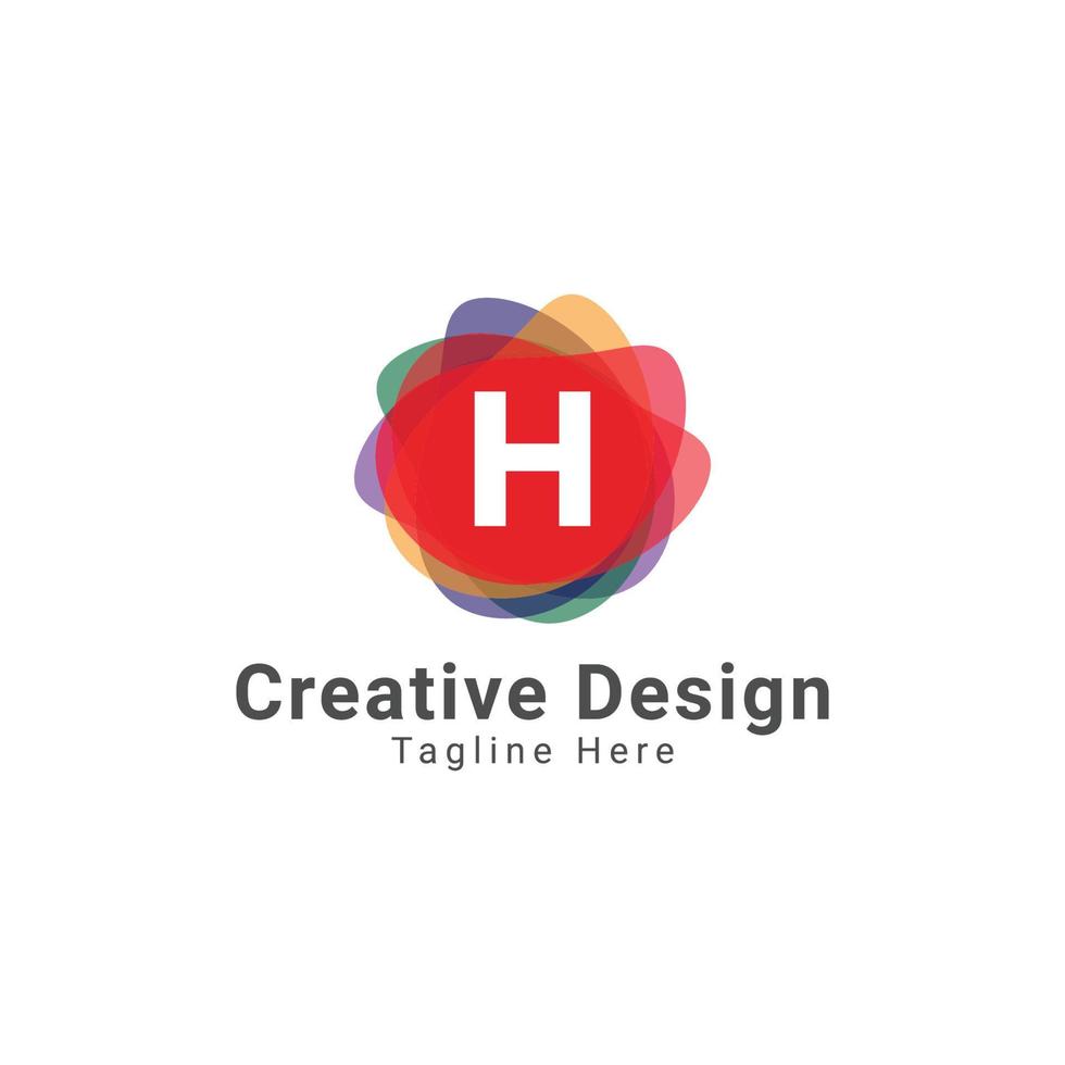 Modern h letter circle logo design template vector