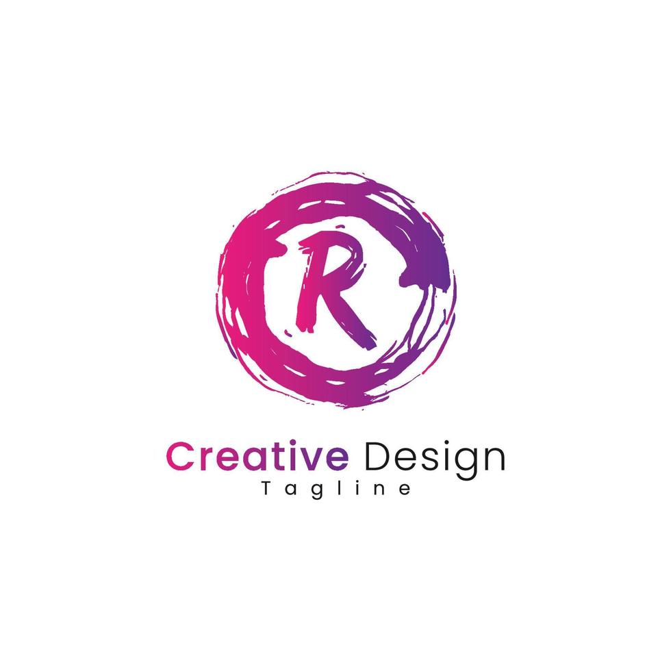 plantilla de diseño de logotipo de círculo de letra r moderna vector