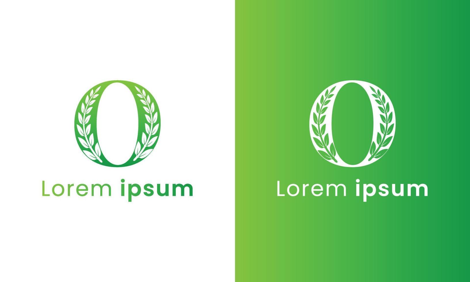 Letter o logo with a creative monogram leaf concept for the green eco company vector