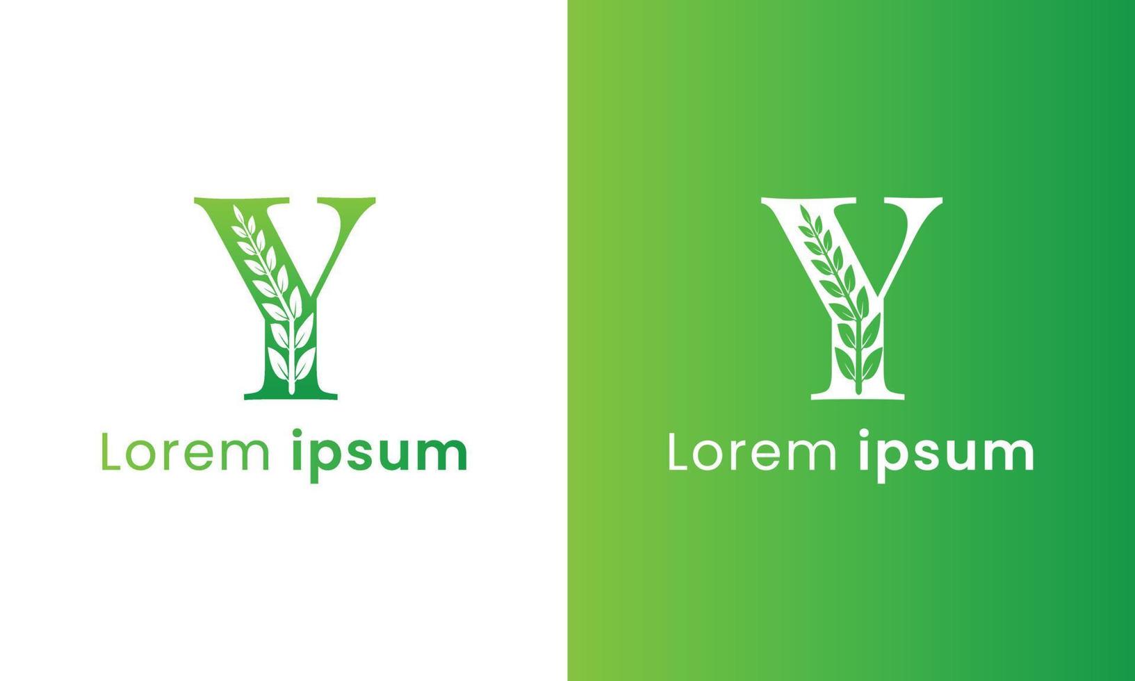 Letter y logo with a creative monogram leaf concept for the green eco company vector