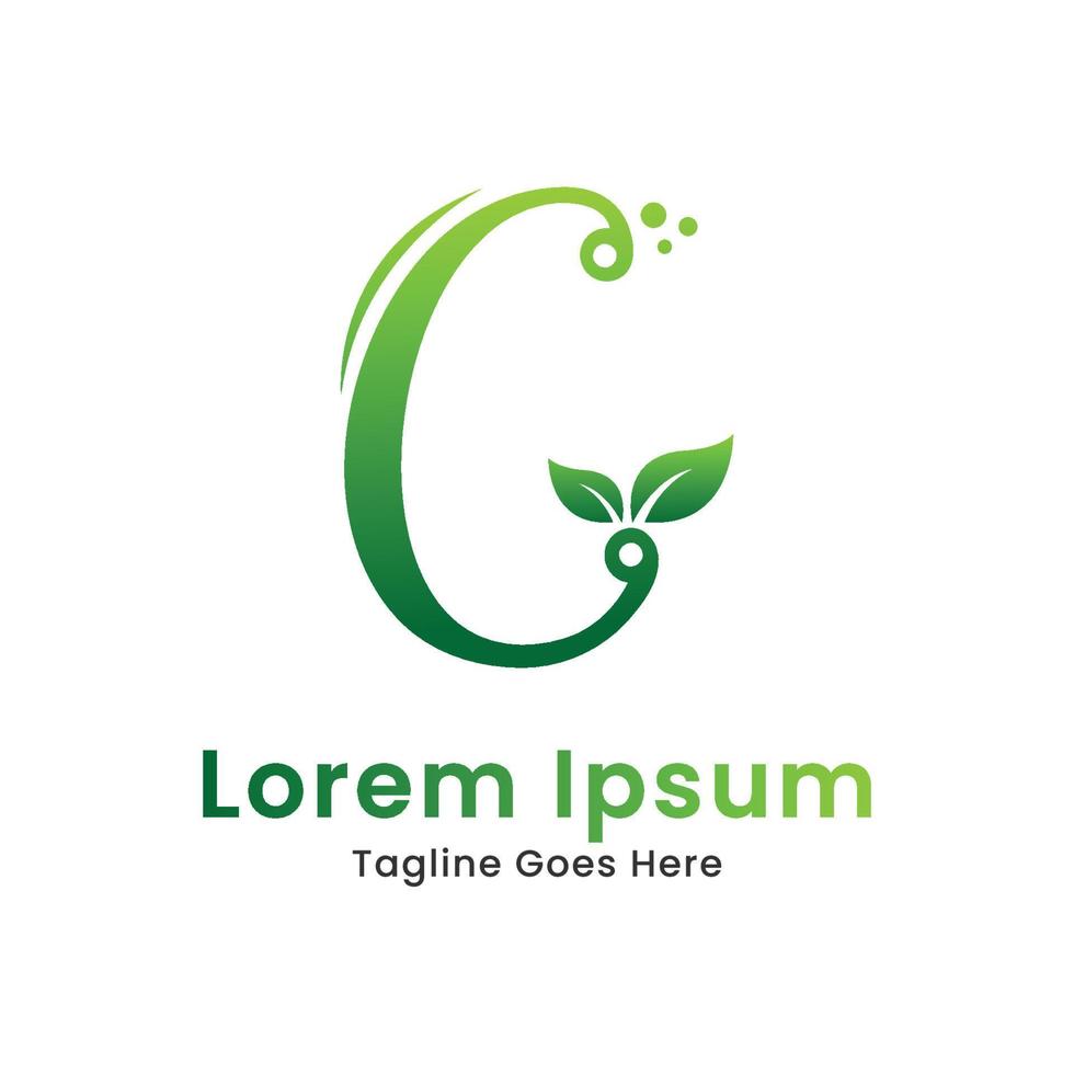 Eco initial letter c with gradient nature green leaf logo design vector