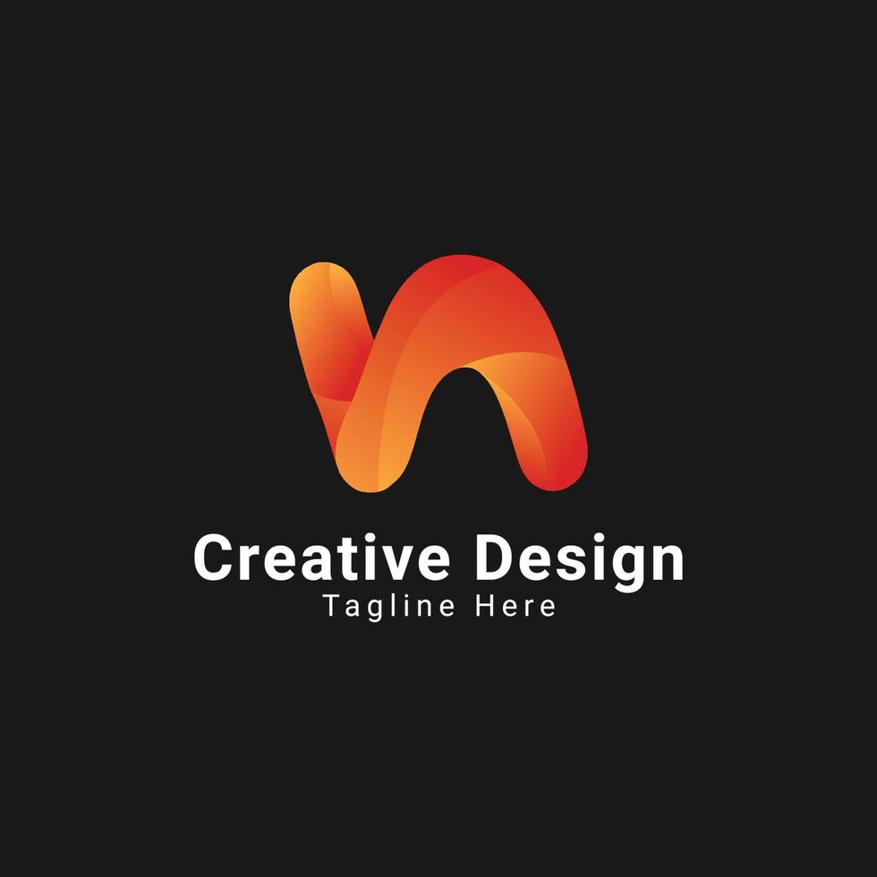 Modern gradient n letter logo icon design vector