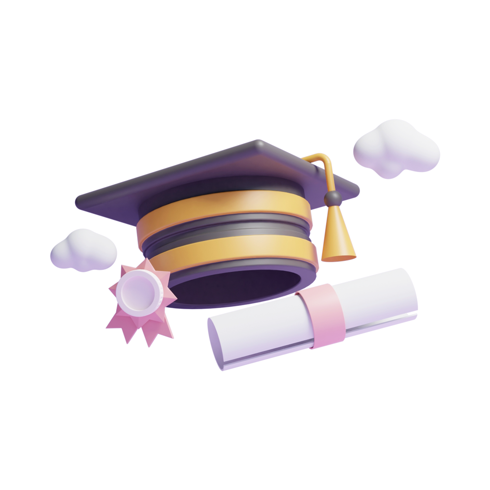 3d Graduation Of University Hat Cap Or Diploma Graduation Hat 3d Icon