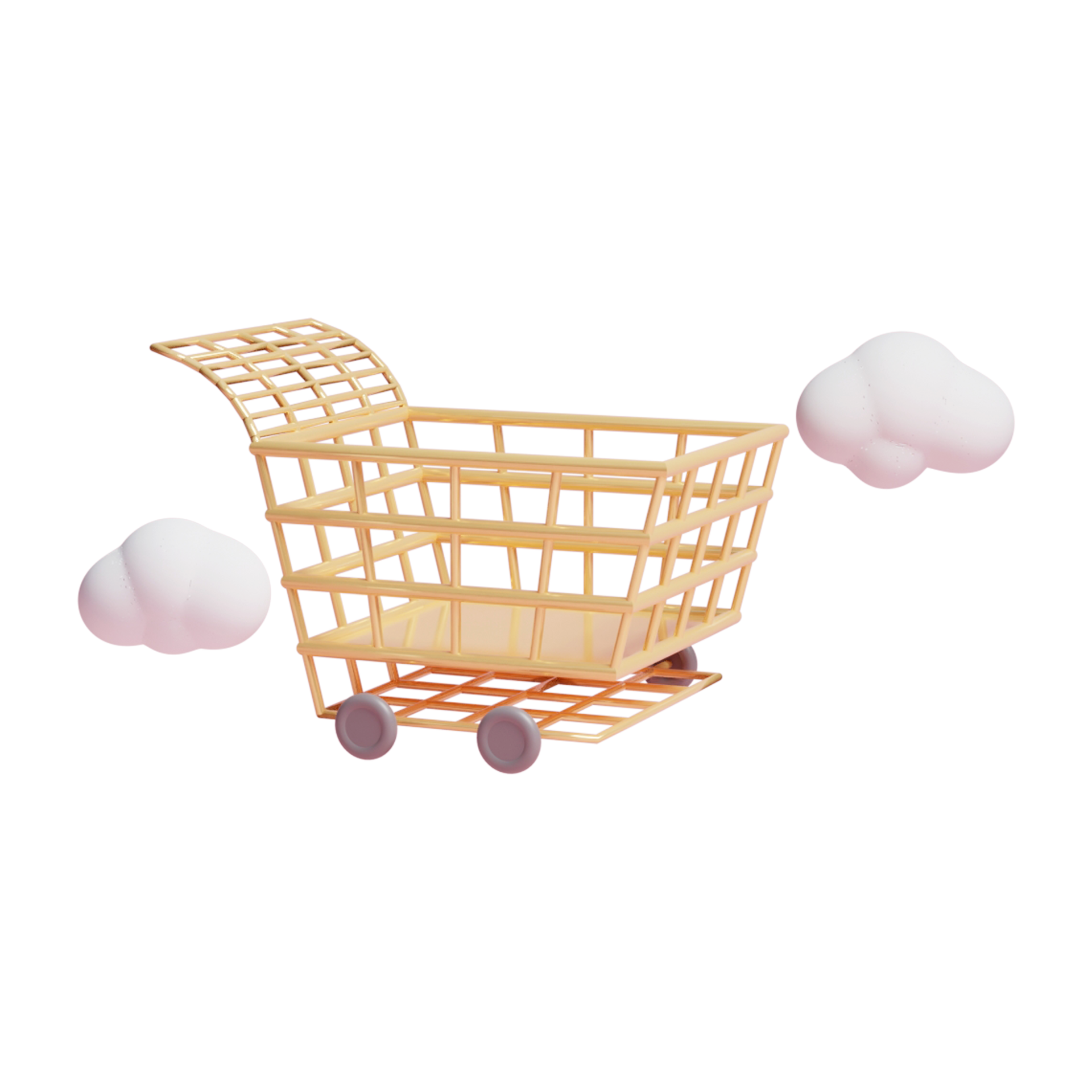 Online shopping concept design or 3d online shopping cart design