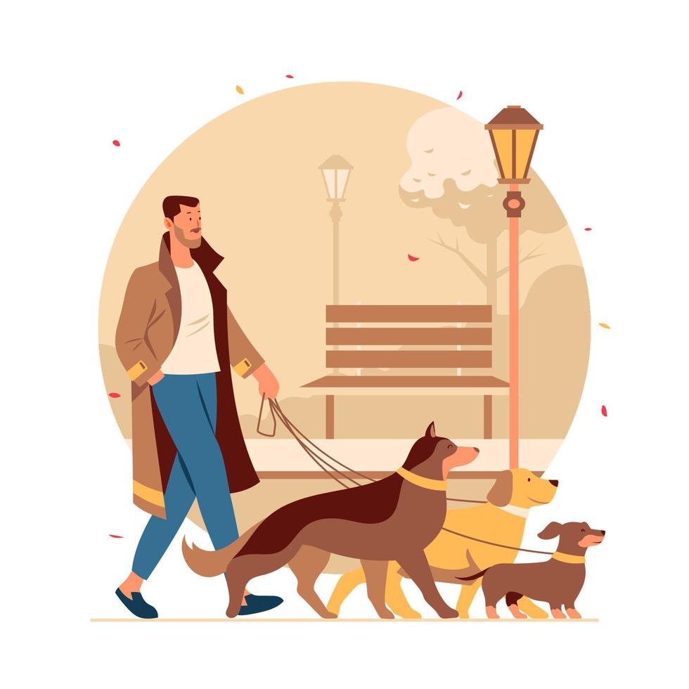 Professional Dog Walker vector