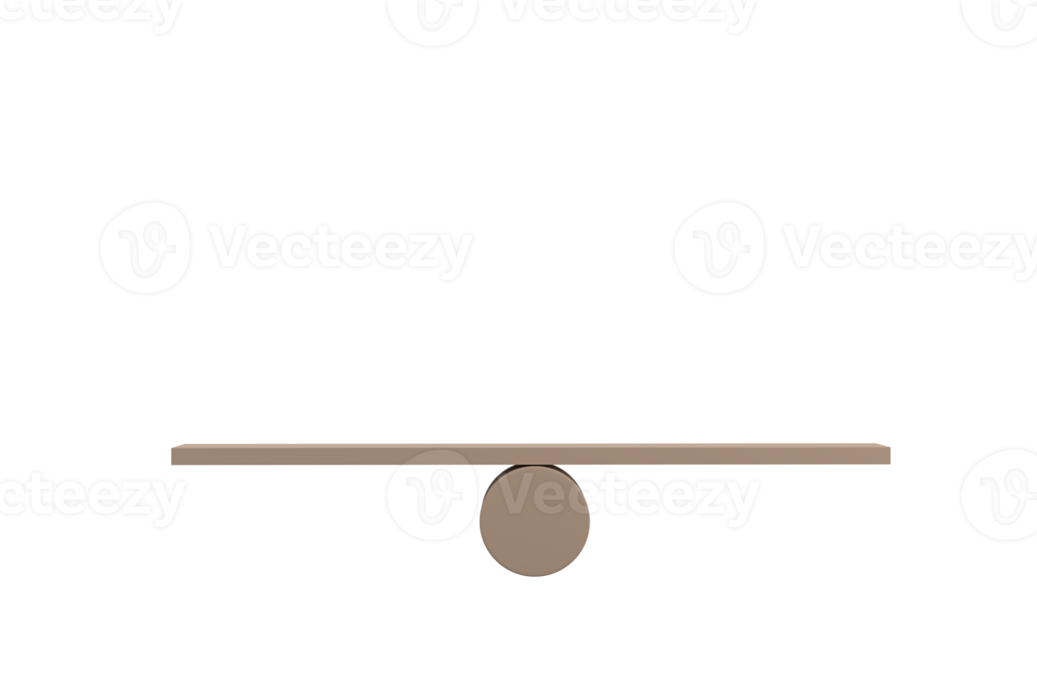 3d. conceito de equilíbrio, placa na cartola de madeira como equilíbrio isolado no fundo branco. png