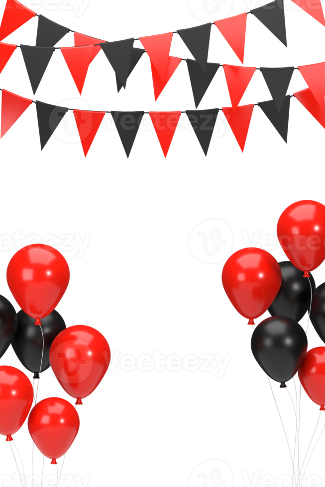 3d. Einkaufsmesse mit Fahnen und Luftballons png