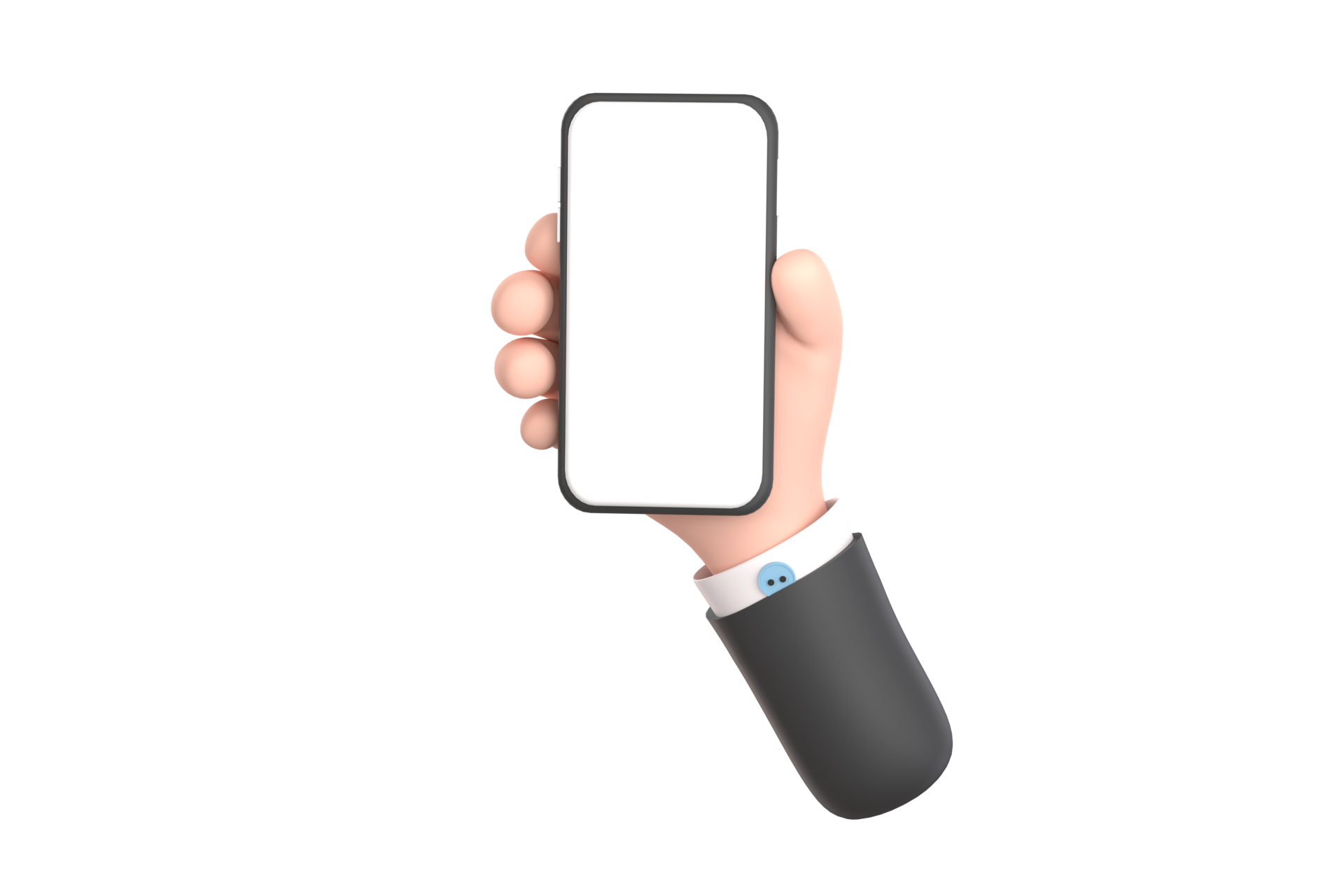 Free 3D. cartoon businessman hand holding a mobile phone 10916456 PNG with  Transparent Background