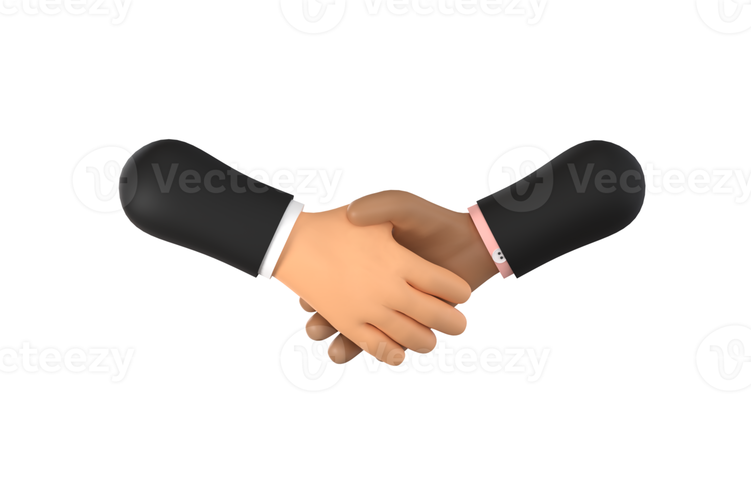 3D. businessmen handshaking happy and success on business concept png