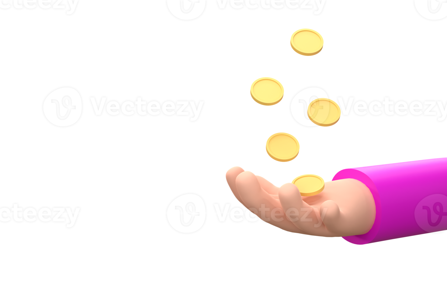 Hand holding coin stack on purple background money-saving, online payment. png