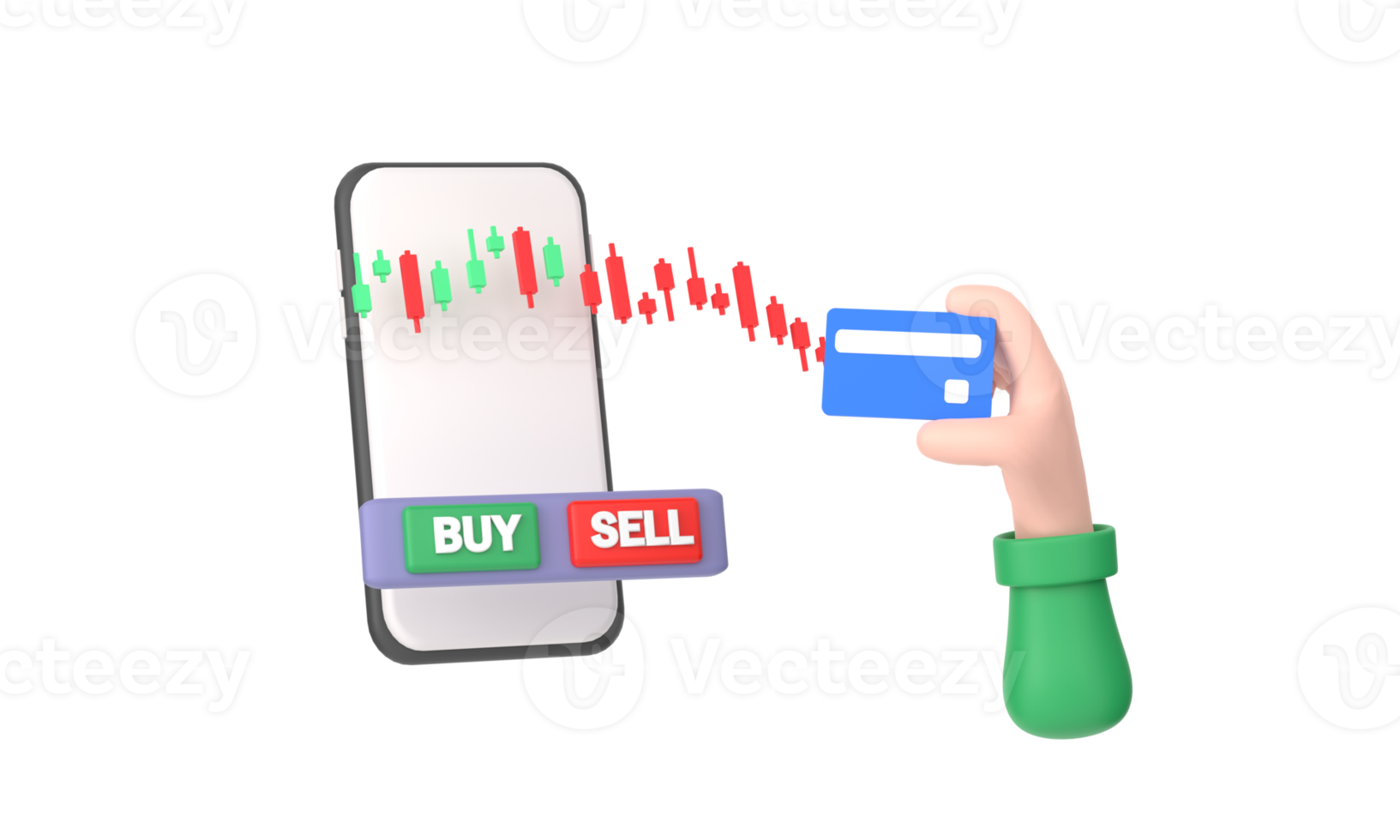 kreditera kort och smartphone med stock marknadsföra app på skärm, framställning betalningar eller transaktioner png