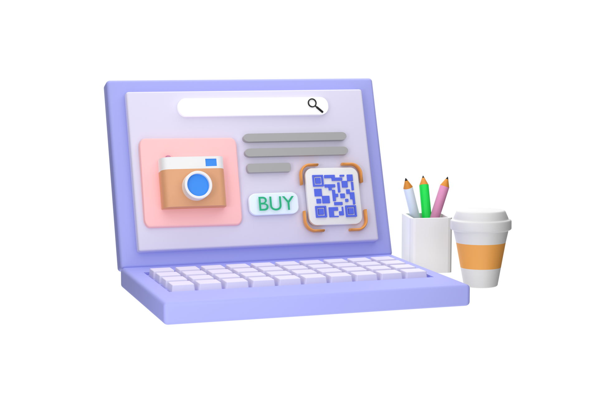 Online shopping. Open laptop, Online store concept. Banner for