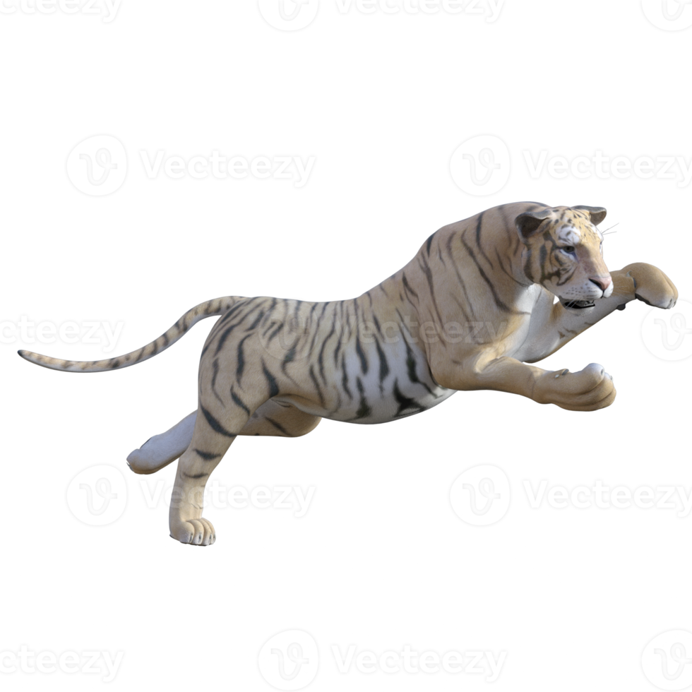 Tiger 3d PNG, On The The Tiger Jumps Out Of The 3d Illustration, 3d Art, 3d  Rendering, Background PNG Image For Free Download