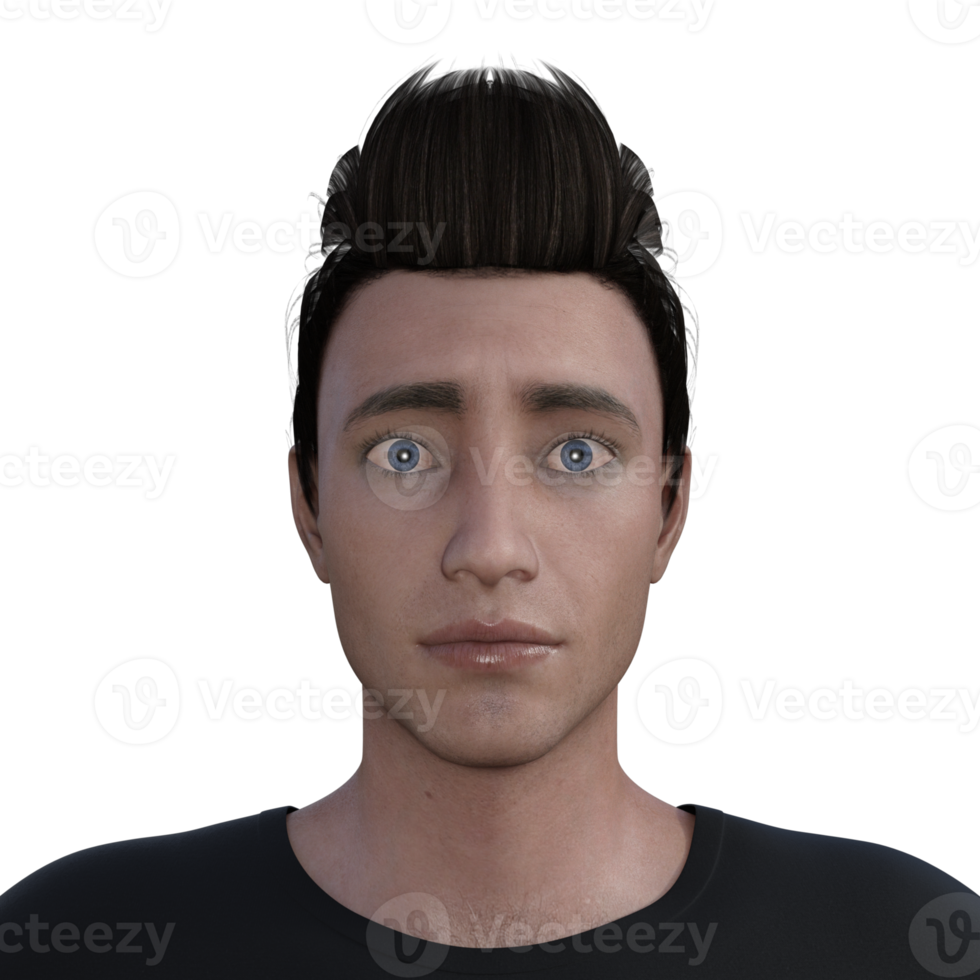 expression visage geste rendu 3d png