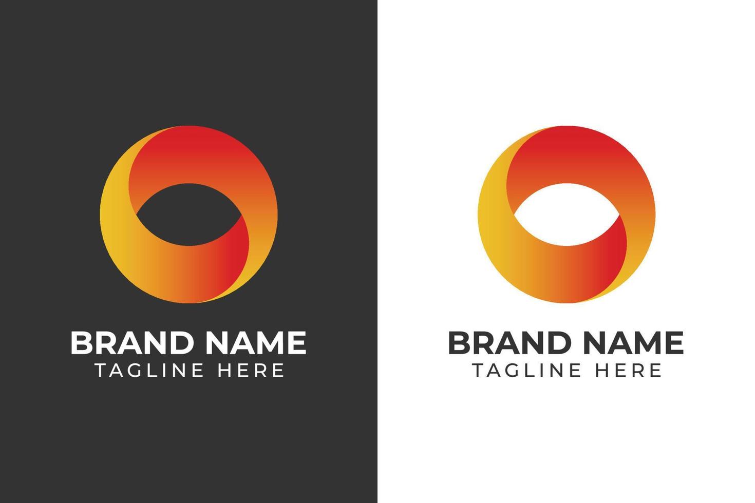 logo gradient yellow infinity circle template design vector