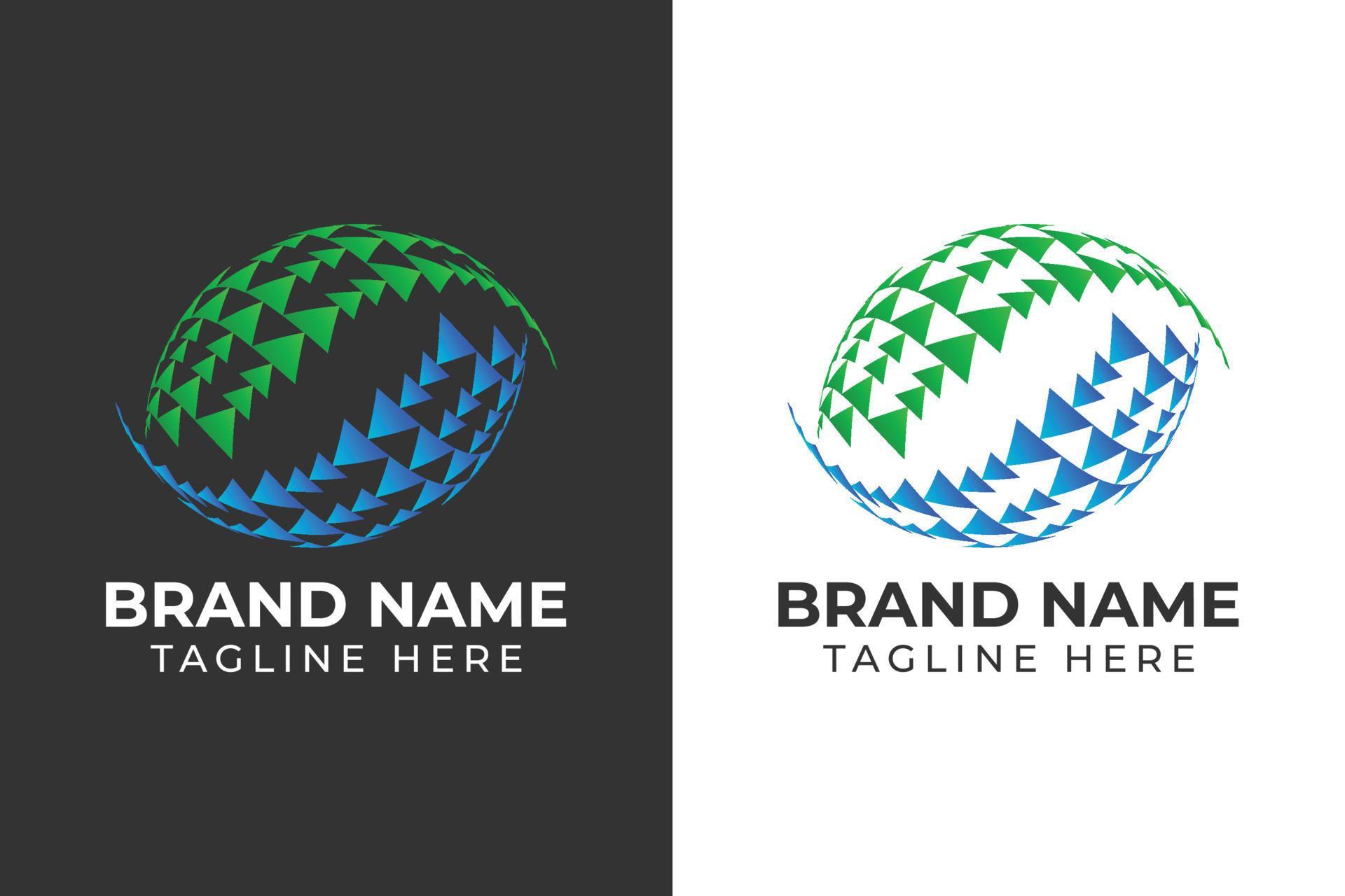 logo gradient green and blue circle template design 10916943 Vector Art