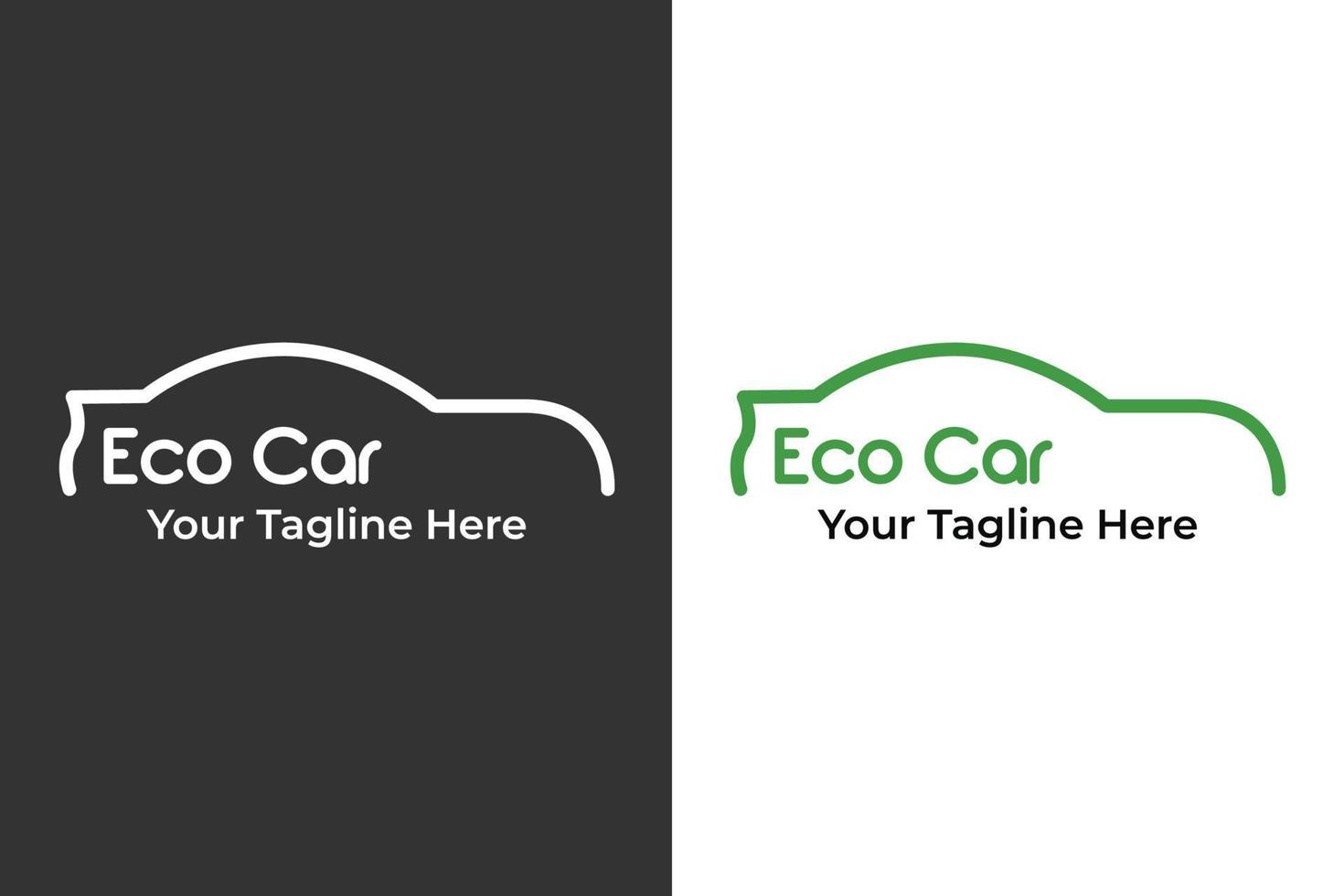 logotipo eco coche ir diseño de plantilla verde vector