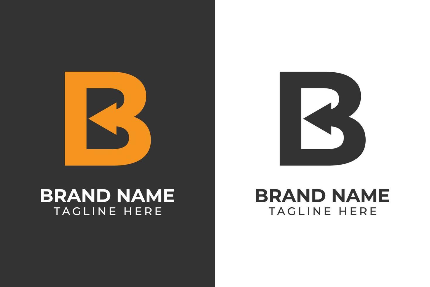 logo type B back template design vector