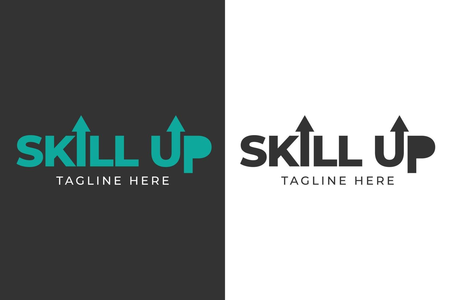 logo skill up education template design vector