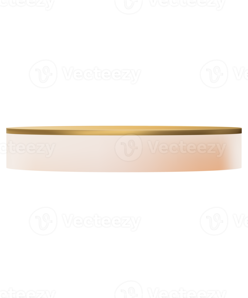 3D Gold and White podium. Vector cylinder pedestal, Single Showcase display stand to place products isolate for new Product presentationt, Promotion, Advertising or Sale png