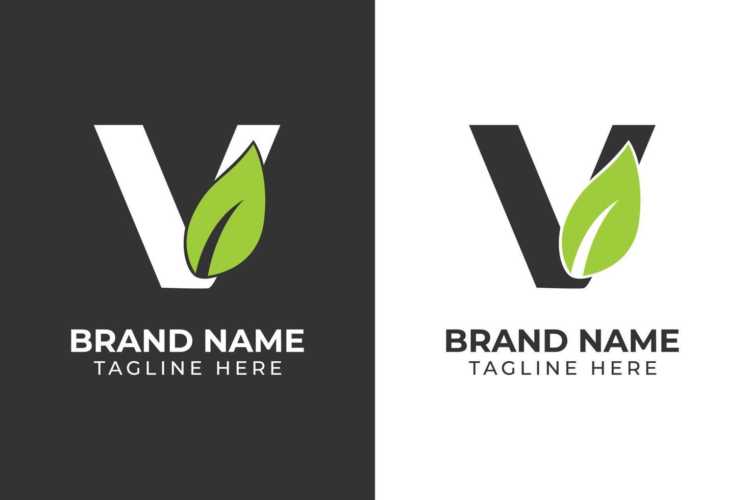 logo type V go green template design vector