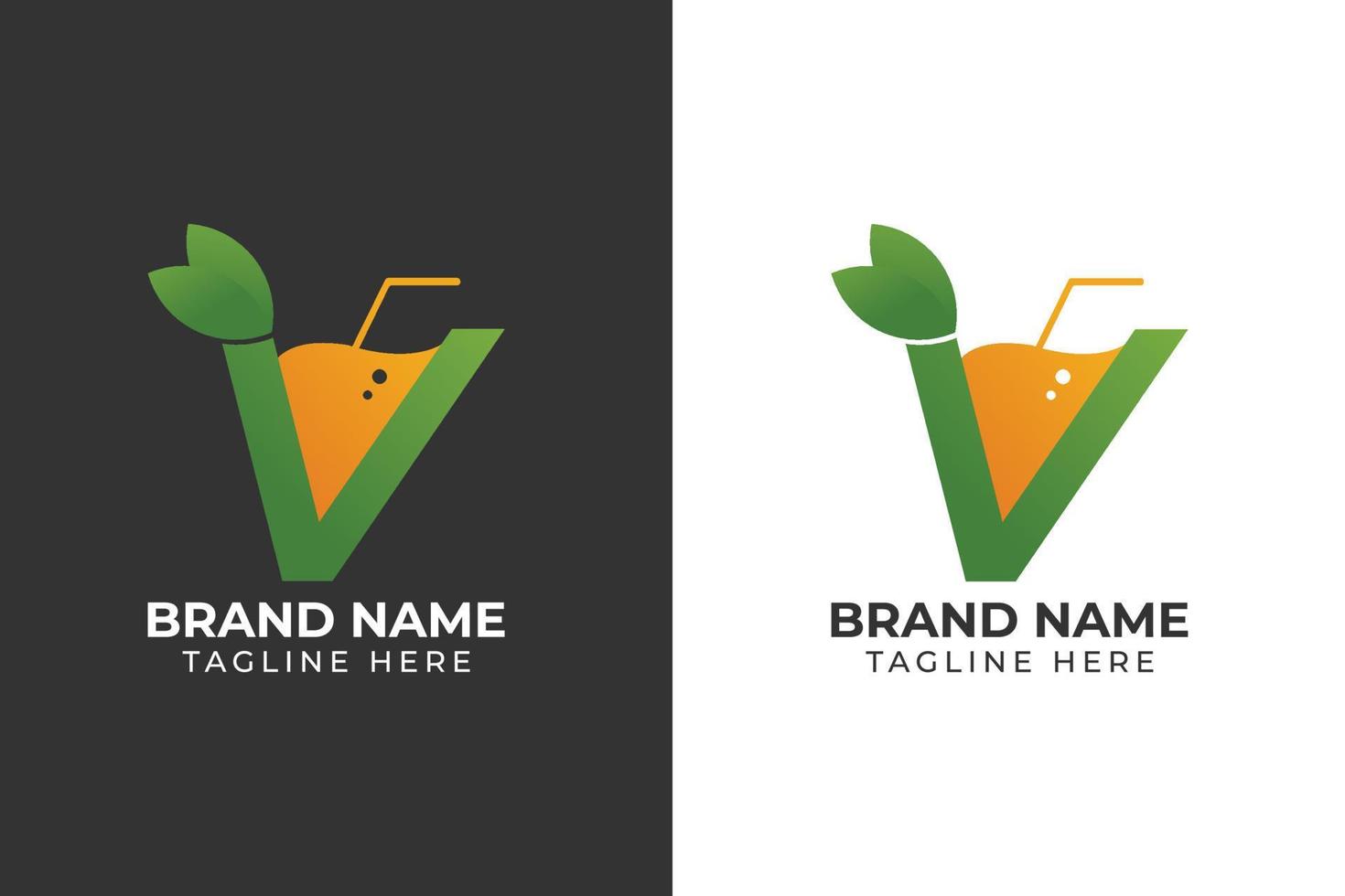 logo drink juice template design vector