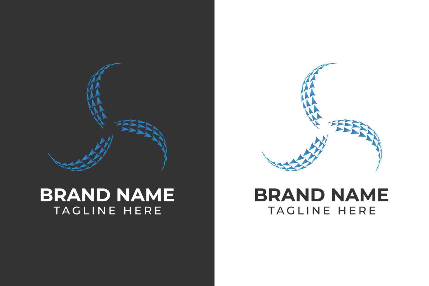 logo tech abstract wind blue wave gradient blue template design vector