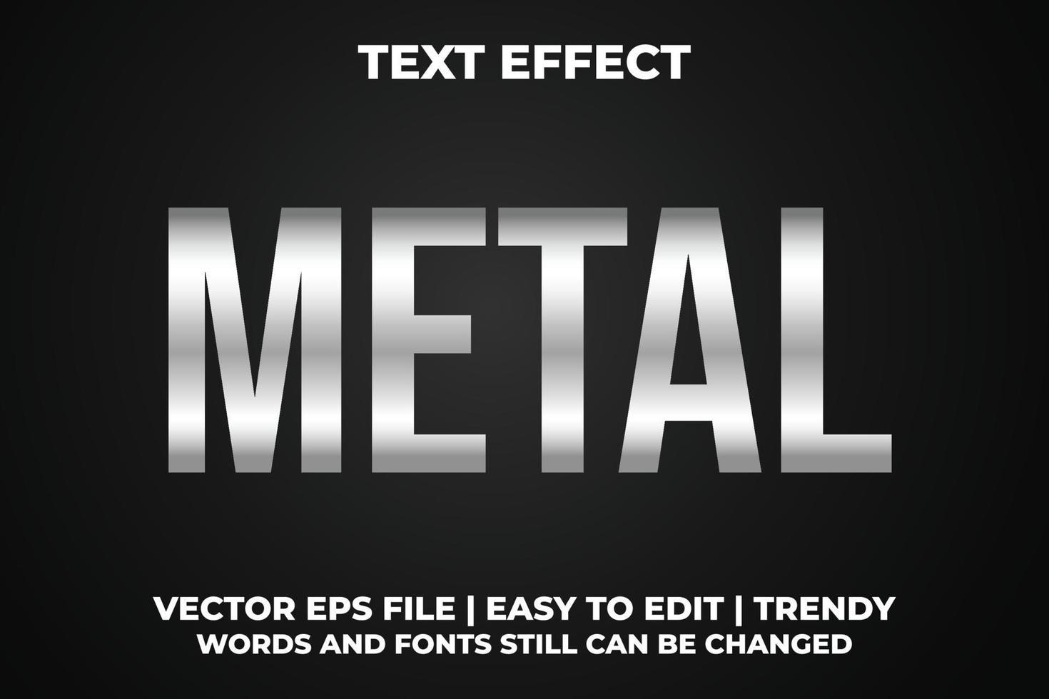 Silver metal text effect template design vector