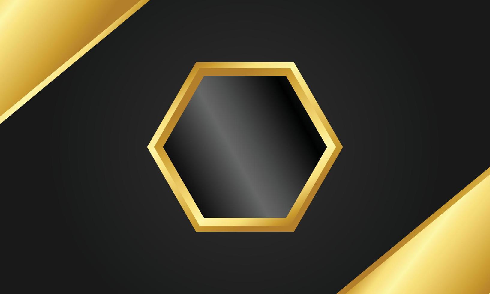 Blank space hexagon gold on black modern background vector