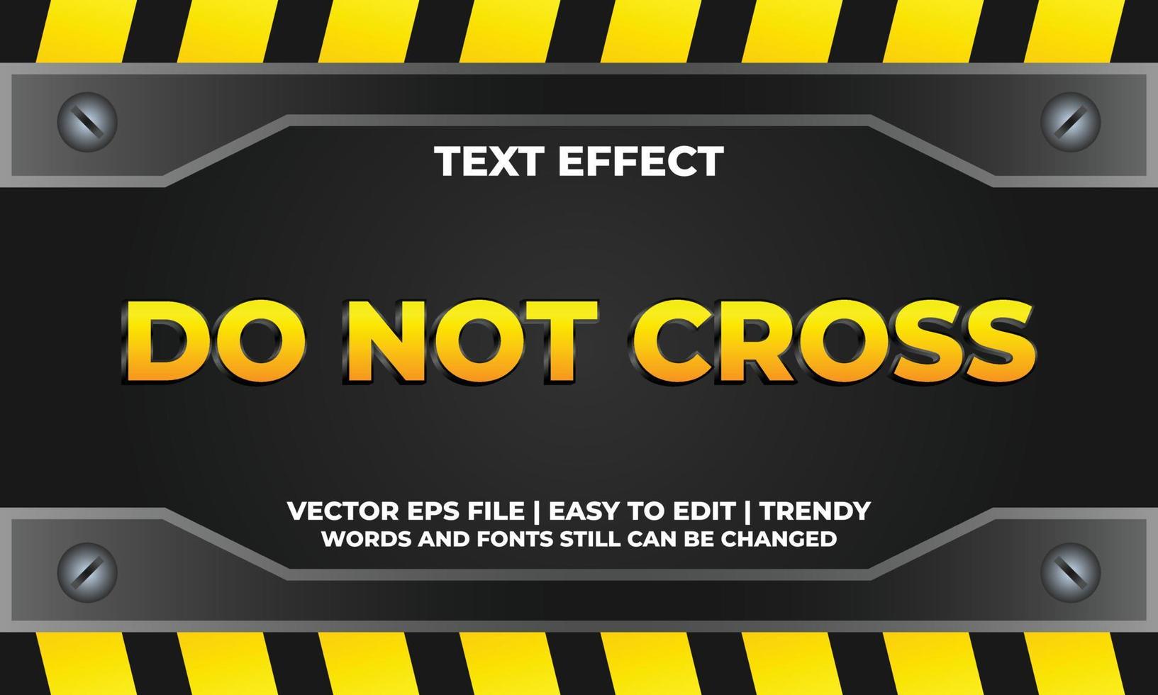 Do not cross police line 3D text effect template design vector